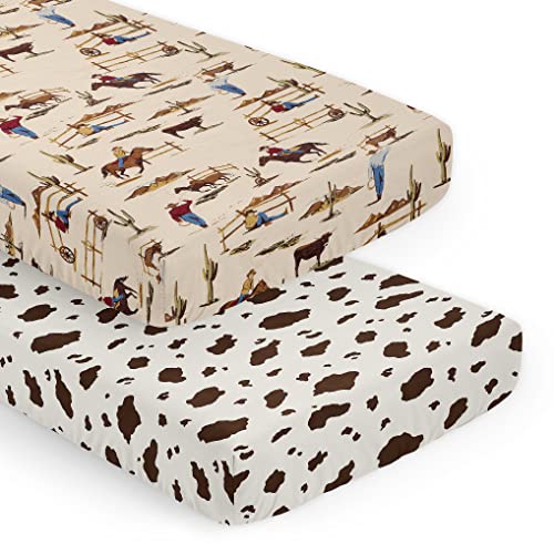 Sweet Jojo Designs Sweet Jojo Designs 2Piece Baby Crib Sheets Set Western Cowboy for Boys Infant Nursery Toddler Room  Standard Size Cow Print Vintage Americana Wild West Southern Country Farm Horse Ranch 