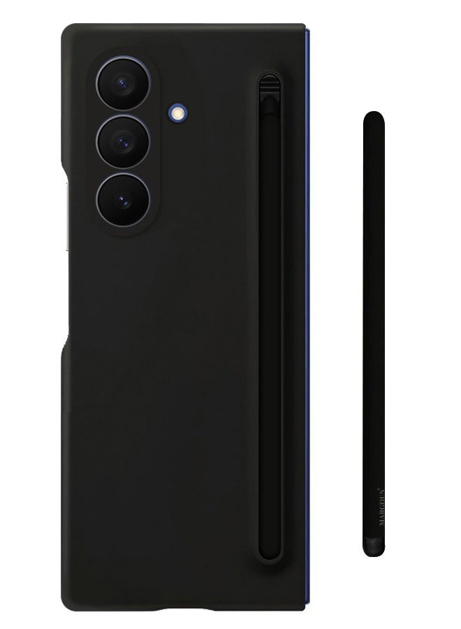 CATANES Case Cover and S Pen for Samsung Galaxy Z Fold 7, Slim Case with Built-in Compact S Pen, Holder and Storage Slot for Pen - Black - Image 3