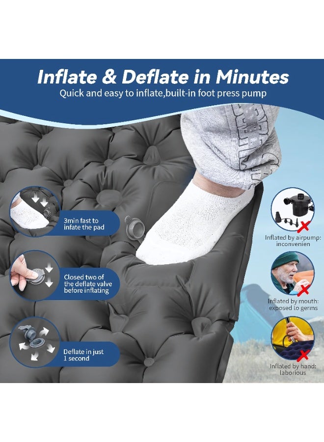 Refuge Sleeping Mat | Double Camping Sleeping Mat | Ultralight Camping Mat | With Pillow | Built-In Foot Pump | Inflatable Sleeping Mat |Camping Bed, Camping Mattress, Camping Mat, Sleeping Pad | Lightweight And Portable | Suitable For Camping | Backpacking | Hiking | Tent Camping - Image 4