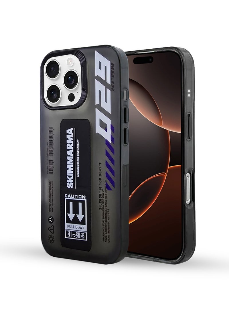 Techie - Aesthetic SKIMMARMA 029 Text Design with Secure Hand Grip Back Cover Case for Apple iPhone 16 Pro Max - Image 1