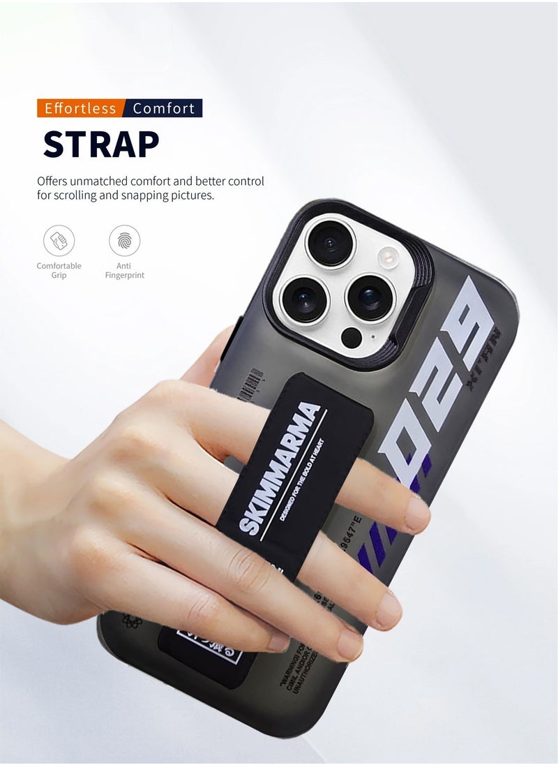 Techie - Aesthetic SKIMMARMA 029 Text Design with Secure Hand Grip Back Cover Case for Apple iPhone 16 Pro Max - Image 1