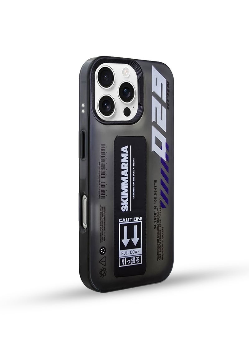 Techie - Aesthetic SKIMMARMA 029 Text Design with Secure Hand Grip Back Cover Case for Apple iPhone 16 Pro Max - Image 1