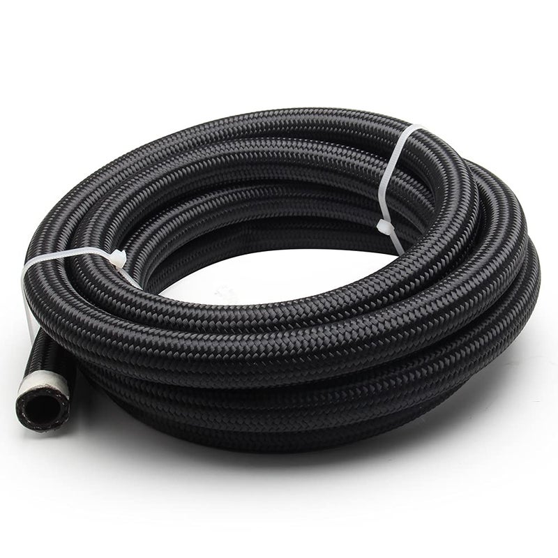 YIUIY 10AN 58 10FT Fuel Line Hose CPE Braided Nylon Stainless Steel for Fuel Diesel Oil Coolant Fluid Transmission Oil Cooler Line Coolant Hose Black - Image 2