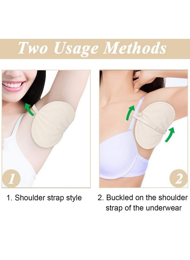 MAYCREATE® 2Pcs Sweat Pads for Underarms Women, Anti-slip Armpit Pads for Women Men, Sweat Absorbing Quick Dry Underarms Pad for Women, Washable & Resuable - Beige - Image 4
