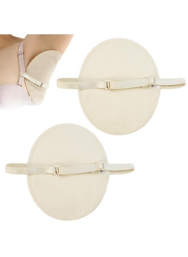 MAYCREATE® 2Pcs Sweat Pads for Underarms Women, Anti-slip Armpit Pads for Women Men, Sweat Absorbing Quick Dry Underarms Pad for Women, Washable & Resuable - Beige - Image 1