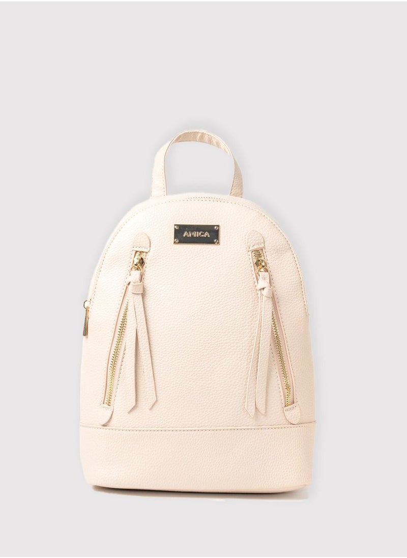 AMICA - Marta Chic Boho Backpack Bag for Women -Nude Pink - Image 1