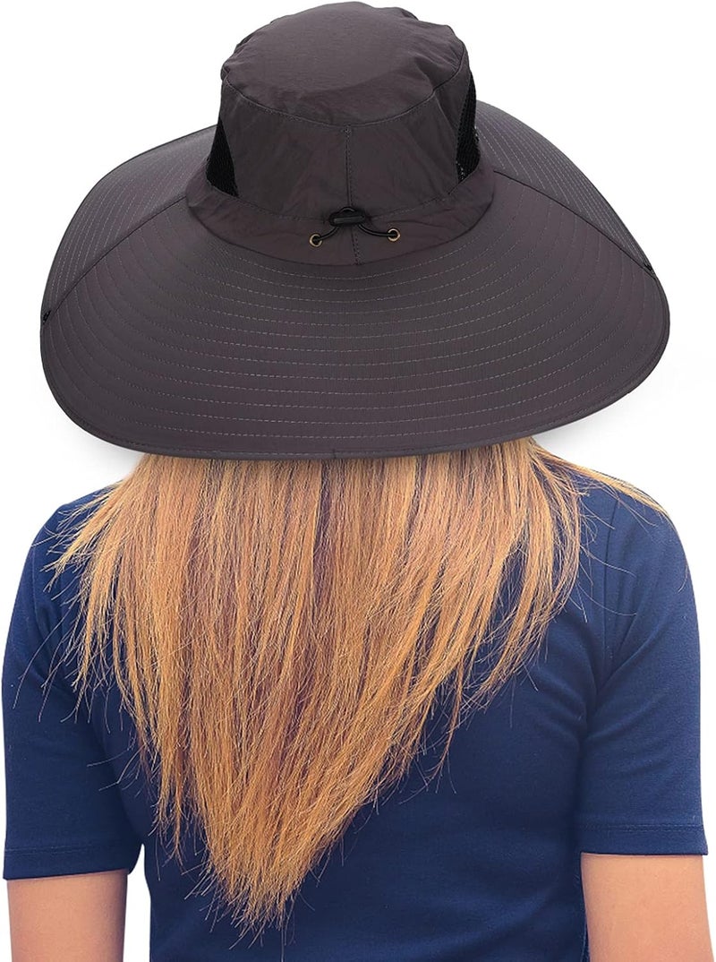 Leotruny Women Super Wide Brim Sun Hat UPF50+ Waterproof Bucket Hat for Fishing, Hiking, Camping - Image 2