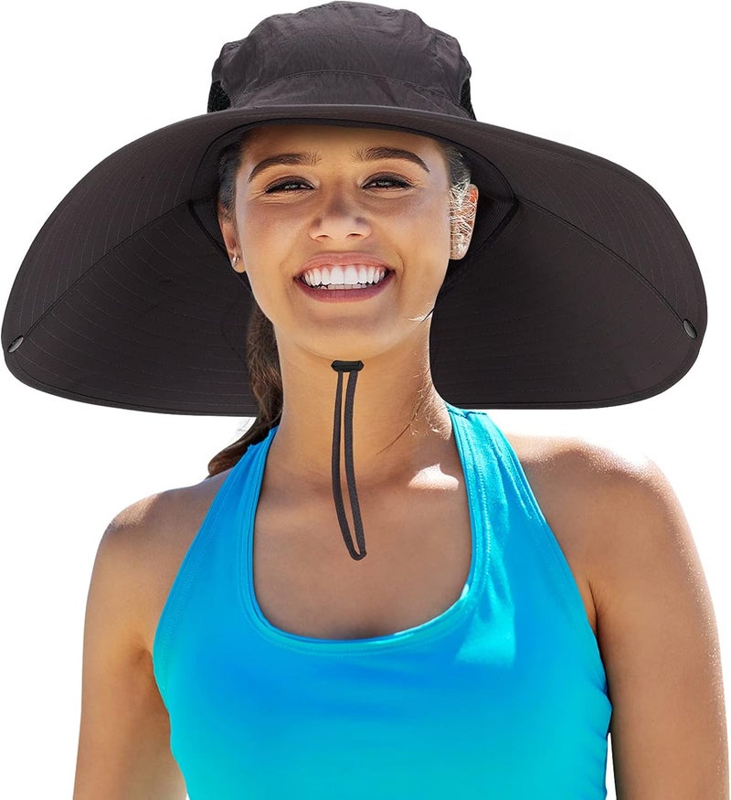 Leotruny Women Super Wide Brim Sun Hat UPF50+ Waterproof Bucket Hat for Fishing, Hiking, Camping - Image 1
