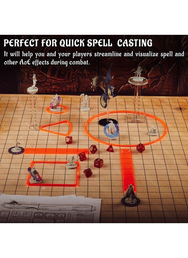 CZYY - Area Of Effect Spell Templates Set Of 15 (Included Cube Cone Circle And Line) Acrylic Aoe Damage Marker Tabtop Rpg Gaming Accessories For Dungeons And Dragons Pathfinder D&D - Image 1