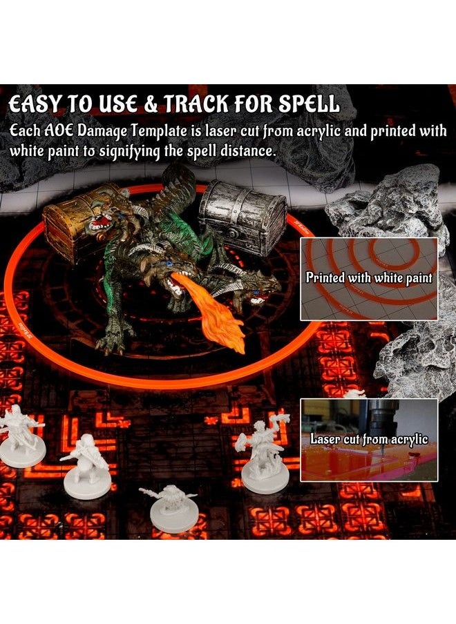 CZYY - Area Of Effect Spell Templates Set Of 15 (Included Cube Cone Circle And Line) Acrylic Aoe Damage Marker Tabtop Rpg Gaming Accessories For Dungeons And Dragons Pathfinder D&D - Image 1