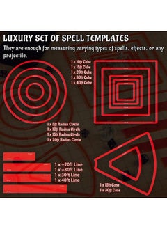 CZYY Area Of Effect Spell Templates Set Of 15 (Included Cube Cone Circle And Line) Acrylic Aoe Damage Marker Tabtop Rpg Gaming Accessories For Dungeons And Dragons Pathfinder D&D  - Image 4