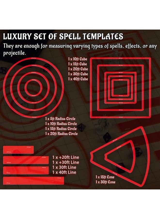 CZYY - Area Of Effect Spell Templates Set Of 15 (Included Cube Cone Circle And Line) Acrylic Aoe Damage Marker Tabtop Rpg Gaming Accessories For Dungeons And Dragons Pathfinder D&D - Image 1