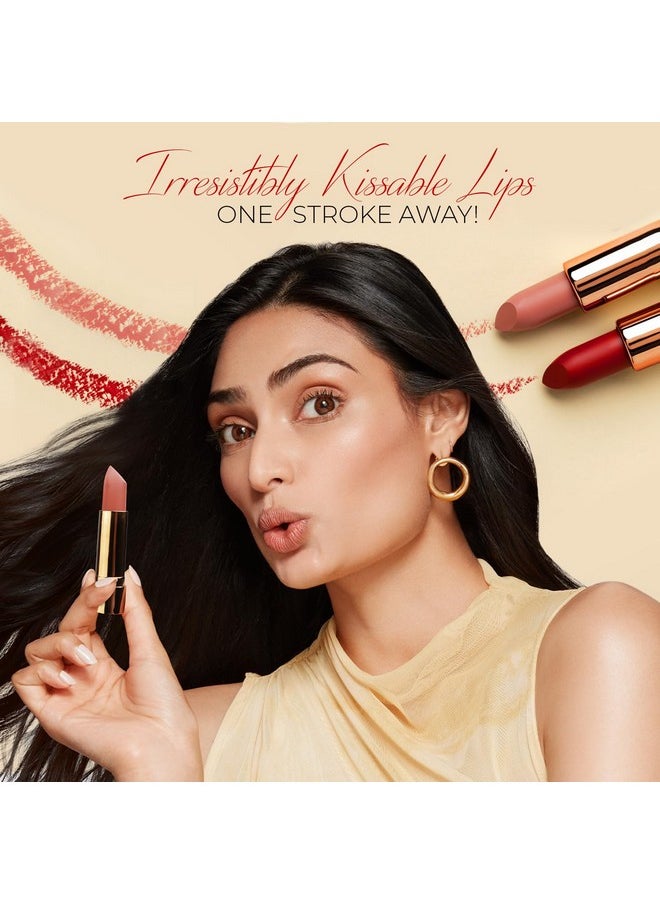 Just Herbs Ultra Matte Bullet Lipstick Nourishing Non Drying And Long Stay Lipsticks For Women 4 G (Dreamy Rose)  - Image 2