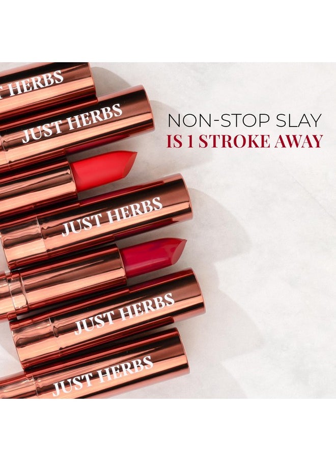 Just Herbs Ultra Matte Bullet Lipstick Nourishing Non Drying And Long Stay Lipsticks For Women 4 G (Dreamy Rose)  - Image 5