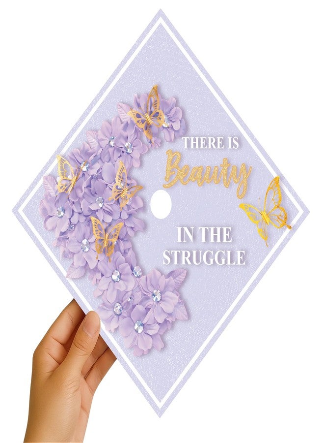 ADVANSYNC There is Beauty in The Struggle Graduation Cap Topper Black - Image 4