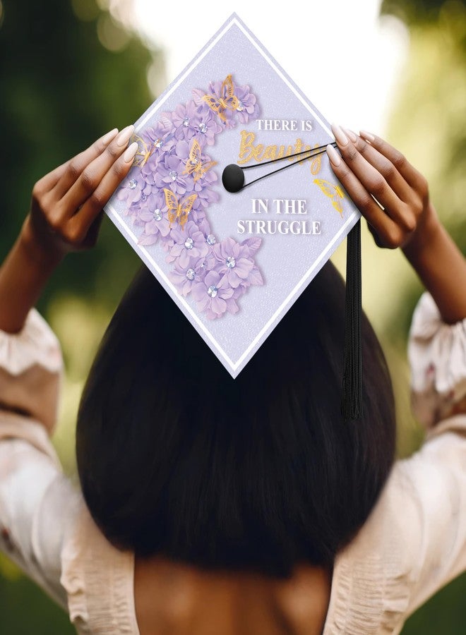 ADVANSYNC There is Beauty in The Struggle Graduation Cap Topper Black - Image 2