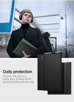 Spigen حافظة ستاند فوليو لجهاز مايكروسوفت سيرفس برو 10 / سيرفس برو 9 / سيرفس برو 8 مع حامل قلم - أسود  - Image 4