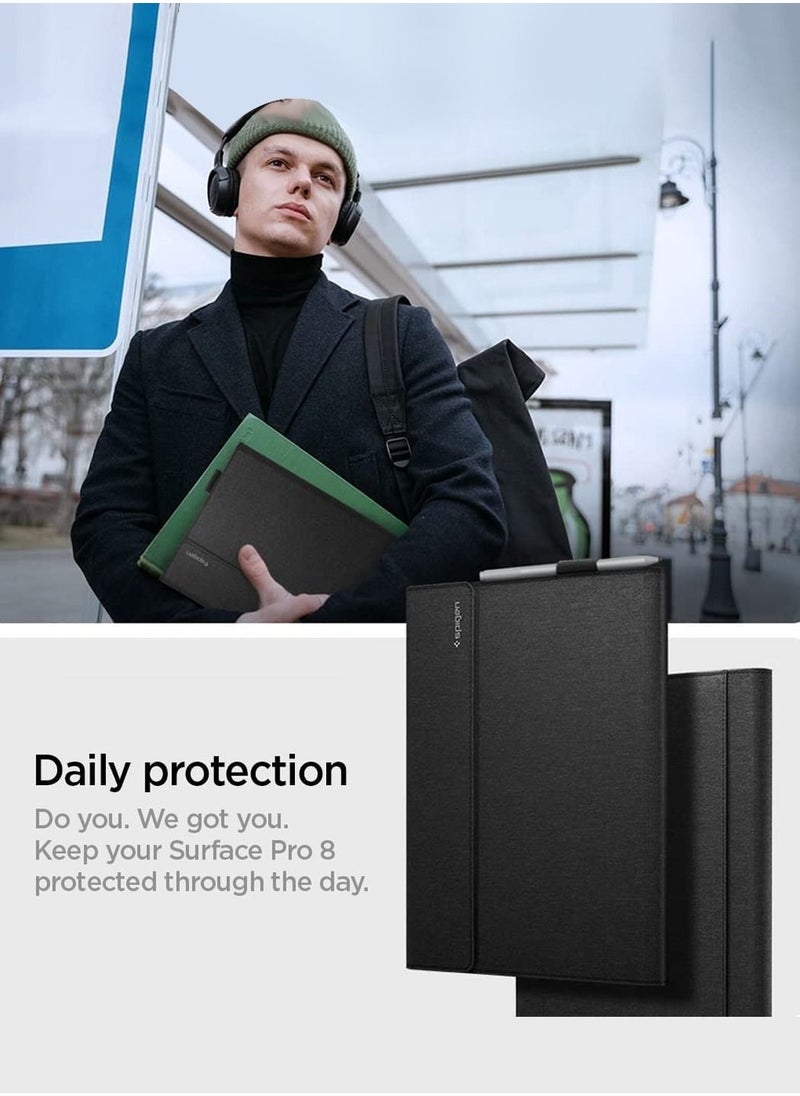 Spigen - حافظة ستاند فوليو لجهاز مايكروسوفت سيرفس برو 10 / سيرفس برو 9 / سيرفس برو 8 مع حامل قلم - أسود - Image 1