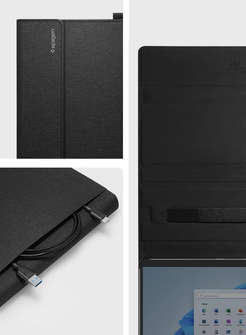 Spigen Stand Folio for Microsoft Surface Pro 11 / Surface Pro 10 Case / Surface Pro 9 / Surface Pro 8 Case Cover with Pen Holder - Black - Image 3