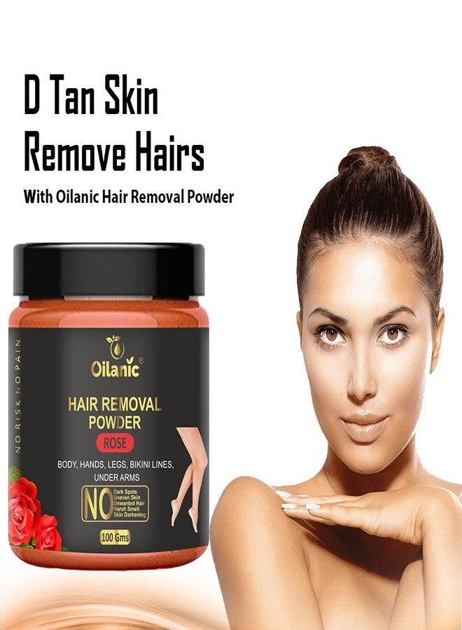 Oilanic بودرة إزالة الشعر بالورد والفانيليا من أويلانيك للنساء والرجال (عبوة من قطعتين، كل قطعة 100 غرام) | بودرة إزالة الشعر للنساء | بودرة لإزالة الشعر من منطقة البكيني | بودرة لإزالة الشعر من الساقين والجسم | - Image 4