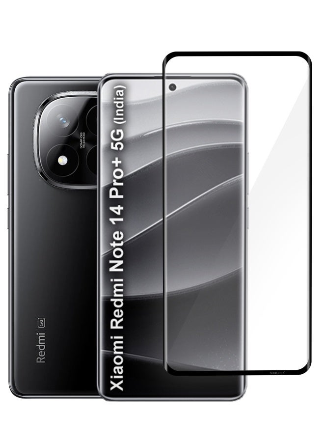 MARGOUN 3D Curved Tempered Glass Screen Protector for Xiaomi Redmi Note 14 Pro 5G (India) – Edge-to-Edge HD Clarity, Anti-Scratch, Bubble-Free Installation