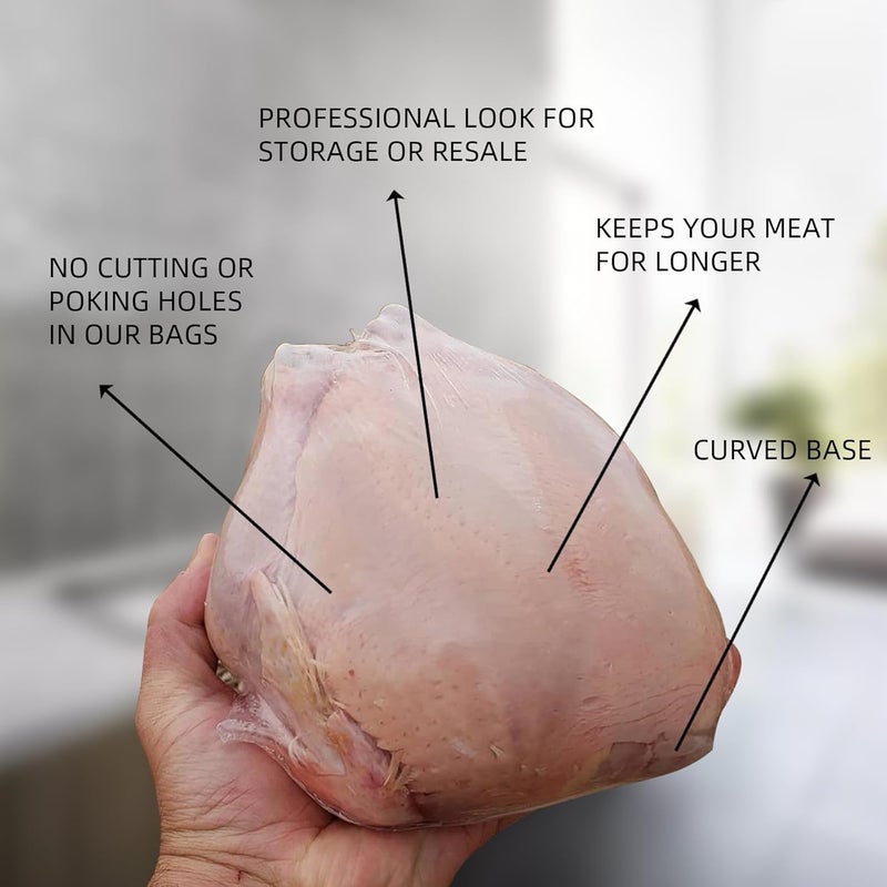 Morepack Poultry Shrink Bags,100 Pcs 13x18 Chicken Bags Heat Shrink Poultry Bag for Freezer - Image 4