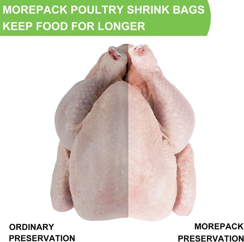 Morepack Poultry Shrink Bags,100 Pcs 13x18 Chicken Bags Heat Shrink Poultry Bag for Freezer - Image 5