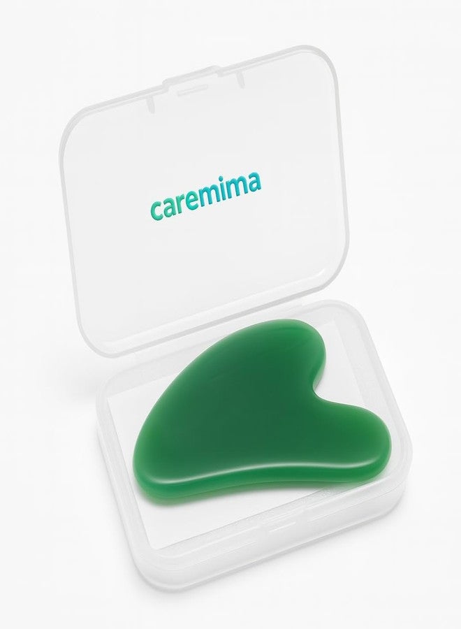 CAREMIMA Authentic Jade Gua Sha Tool | Green Natural Stone for Face & Body Massage | Ergonomic Design for Skincare Application (Green) - Image 1