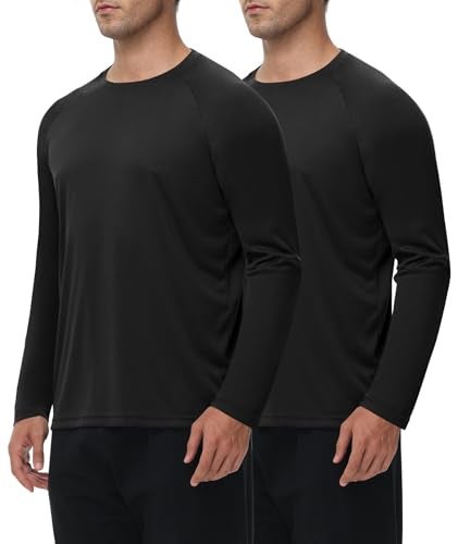 BOOJO Long Sleeve Shirts for Men Quick Dry Moisture Wicking UV UPF Sun Protection TShirts for Fishing Workout Swim - Image 1