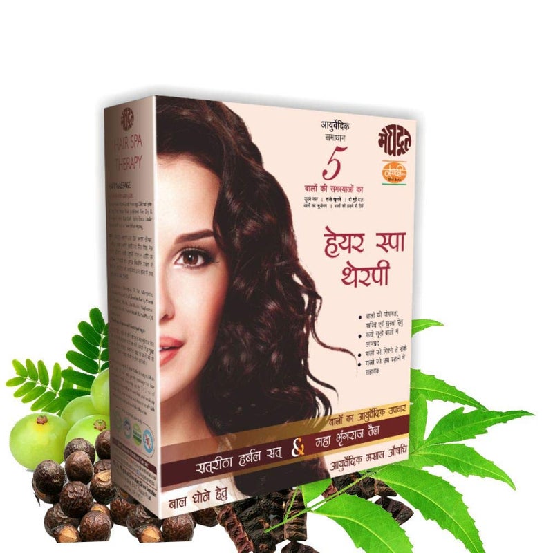 Meghdoot Ayurvedic Satreetha Sat with Maha Bringraj Oil For Hair Spa Therapy for Hair Growth Healthy scalp Hair Fall Control Hair Loss Control Promotes Strength and Nourishment 500ml Pack of 1 - Image 1