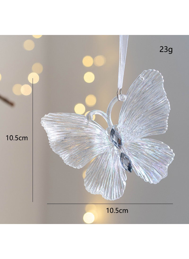 1 x 5 pcs Christmas Tree Ornaments Colorful Transparent Decor Butterfly 
