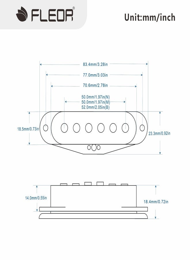 FLEOR Single Coil Pickup Alnico 5 Strat Pickups Guitar Neck/Middle/Bridge Pickups Staggered for Squier Stratocaster Pickups Replacement, Cream - Image 2