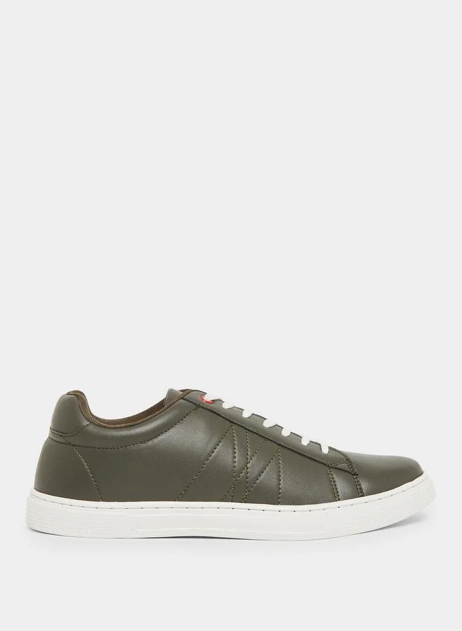 Men Olive Lace-Up Sneakers