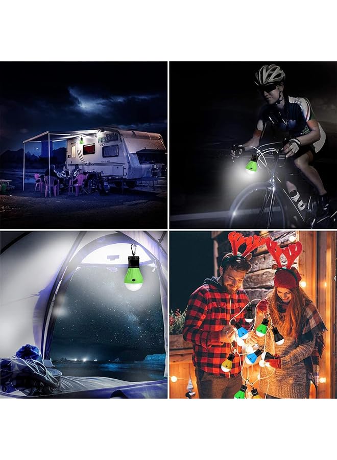 ECVV 4Pcs Compact Portable LED Tent Light Bulb for Camping Durable Water Resistant ABS Material 3 Lighting modes Hanging Hook Design Ideal for Camping Hiking Emergency Use - Image 5