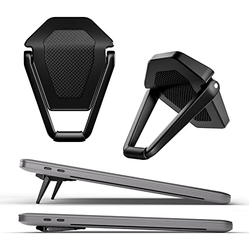 ZELMINE Laptop Stand for Desk, Portable Anti-Slip Keyboard Riser, Zinc Alloy Keyboard Stands, Computer Stand Compatible with MacBook Air/Pro, 10-15.6 Inches Laptops and Keyboards (Black) - Image 1