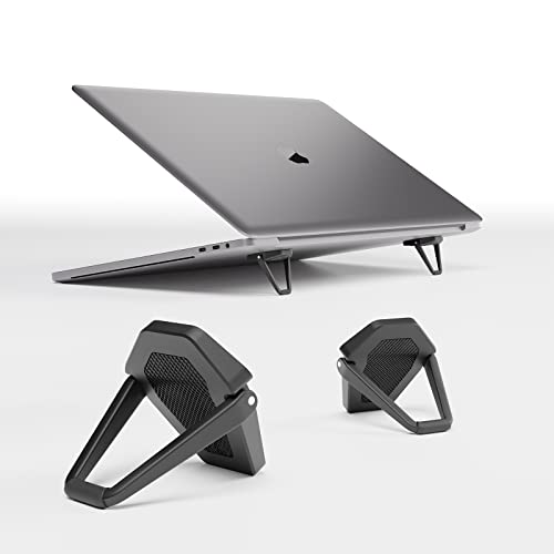 ZELMINE Laptop Stand for Desk, Portable Anti-Slip Keyboard Riser, Zinc Alloy Keyboard Stands, Computer Stand Compatible with MacBook Air/Pro, 10-15.6 Inches Laptops and Keyboards (Black) - Image 2