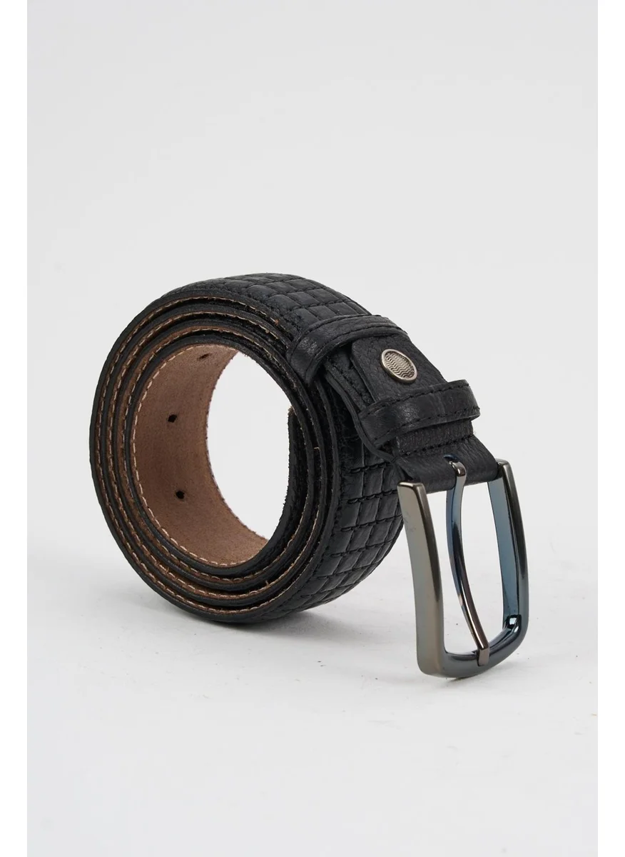 Alexander Gardi Alexandergardi Men's Texture Detailed Patterned Leather Belt (E24-BELT-18)