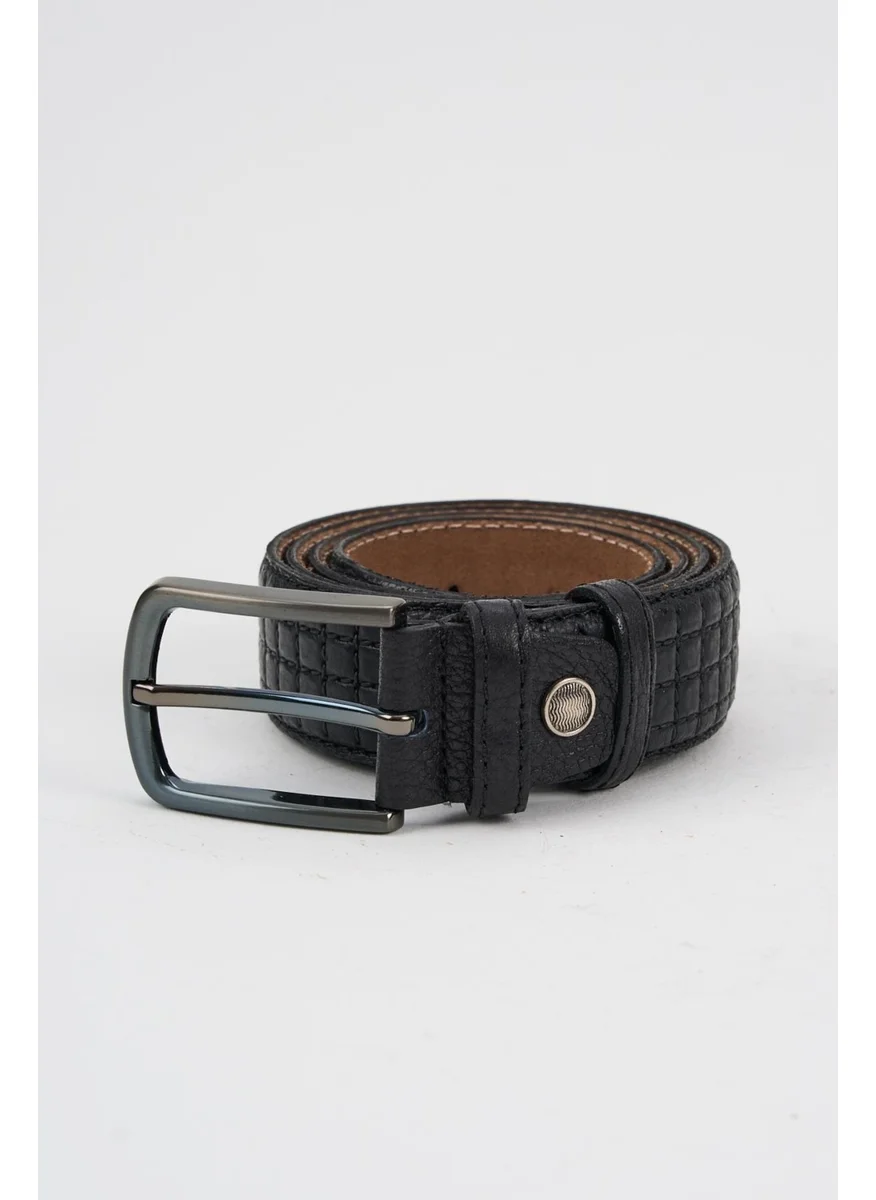Alexander Gardi Alexandergardi Men's Texture Detailed Patterned Leather Belt (E24-BELT-18)