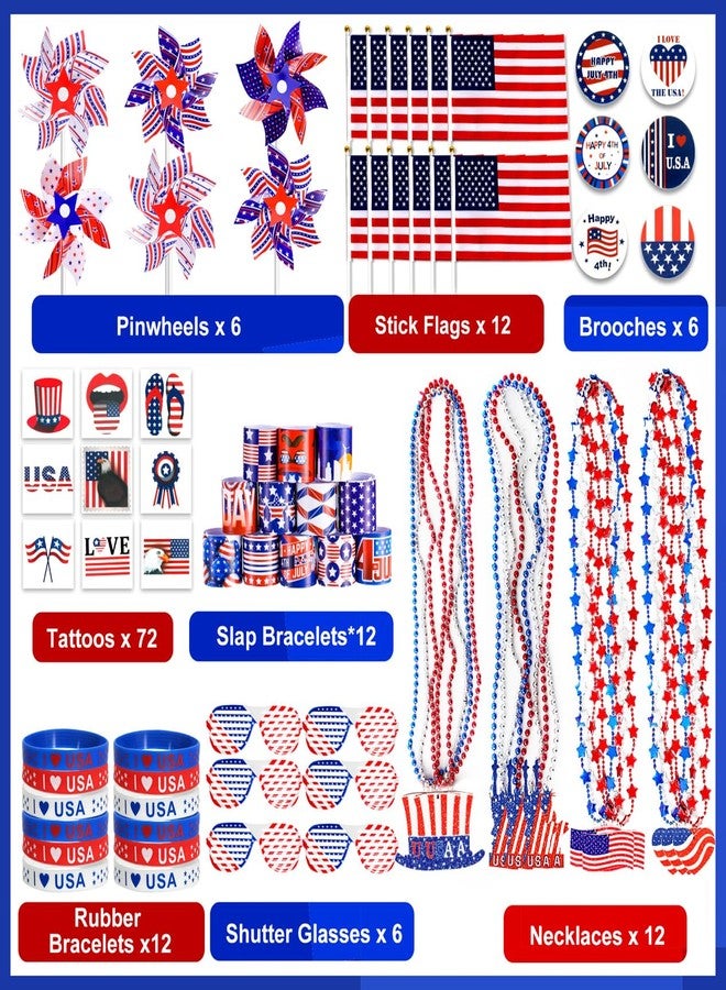 MGparty 4th of July Accessories, 138Pcs Patriotic Party Favors Supplies Set Fourth of July Decorations Independence Day Celebrations Memorial Day Decor Classroom Prizes for kids - Image 2