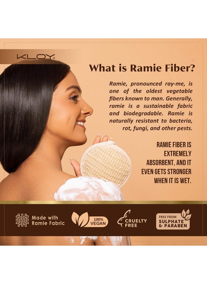 KLOY KLOY Natural Ramie Bath Loofah Scrubber Exfoliator for High Lather Cleansing (Pack of 2)  - Image 4