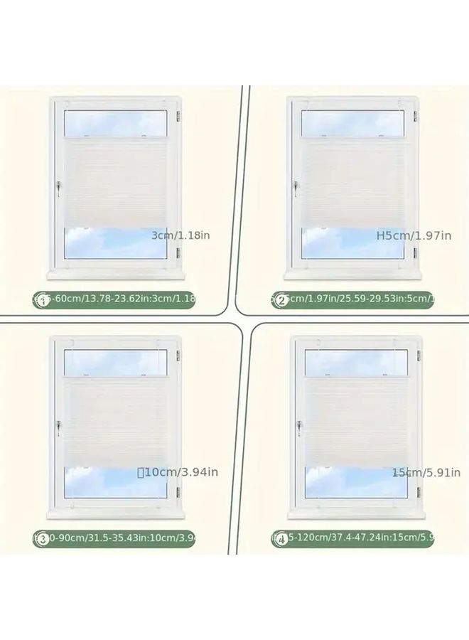 ستائر حرارية معتمة بيضاء سداسية الشكل مكشكشة بعرض 27-56 بوصة وارتفاع 47-24 بوصة - Image 3