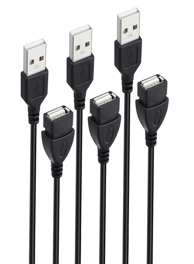 Smays USB Extension Cable 10 ft Long 3-Pack, Male to Female USB-A 2.0 Extender Cord - Image 1