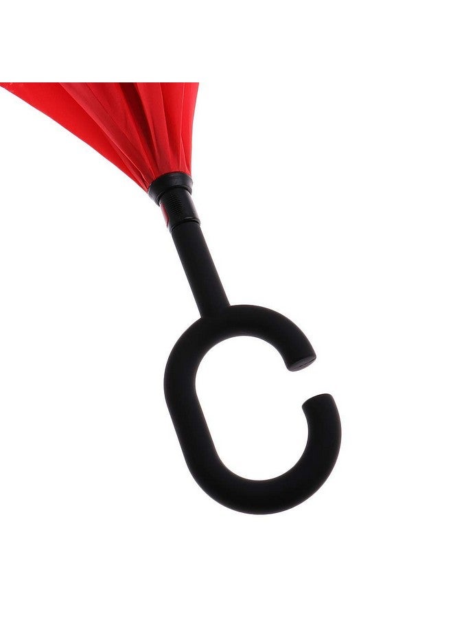 The Best Reverse Windproof Umbrella Inside Out Umbrella With C-Shaped Hands Free Handle For Women And Men Multi Color 1 Pcs (Print May Very)