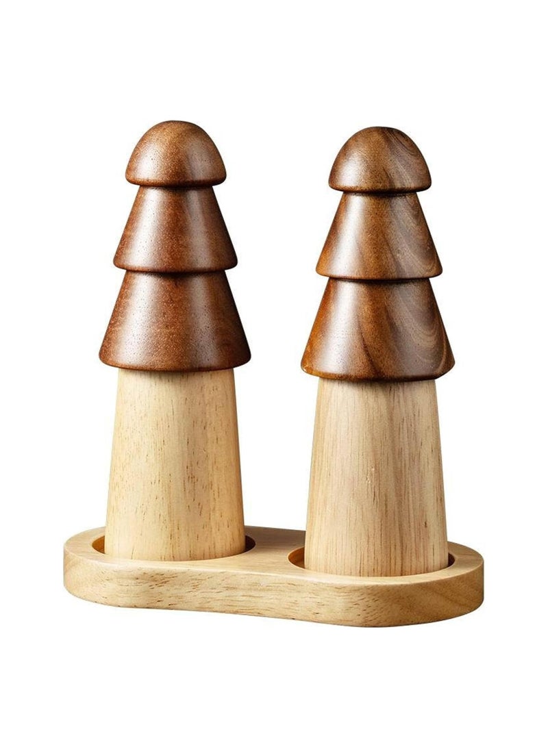 general Wood Pepper Mill, 6.10-inch Acacia Wood Pepper Grinder Set, Refillable Spice Tool, Seasoning Mill with Adjustable Coarseness from Fine to Coarse - Image 1