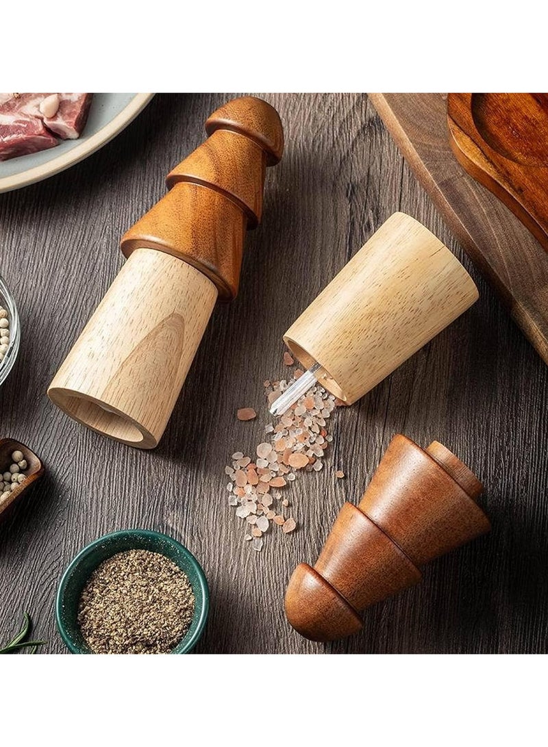 general Wood Pepper Mill, 6.10-inch Acacia Wood Pepper Grinder Set, Refillable Spice Tool, Seasoning Mill with Adjustable Coarseness from Fine to Coarse - Image 2