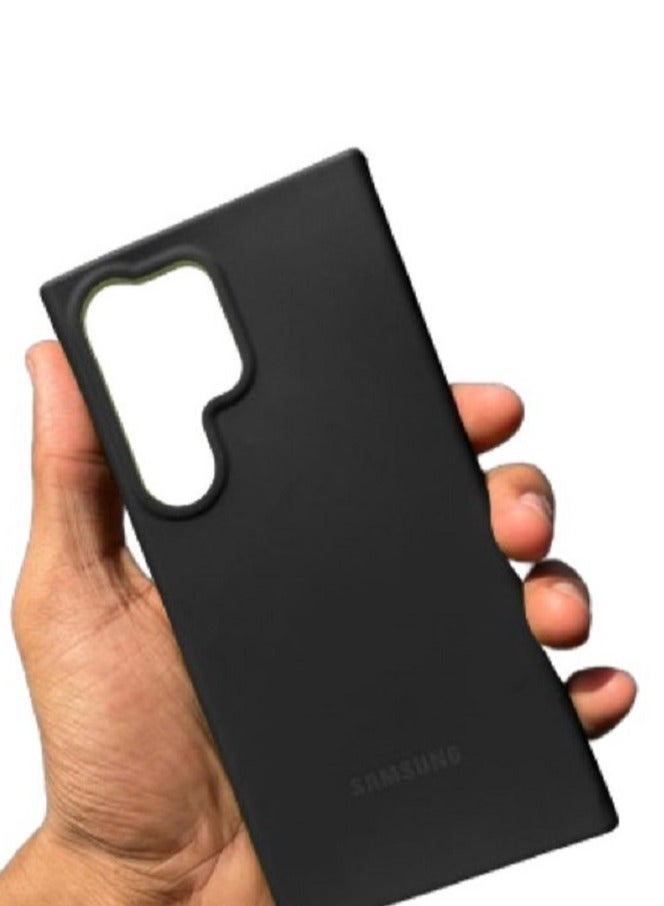 إيف علبة سيليكون قوية وعالية الجودة مع شعار Samsung لـ S23 Ultra 5G Black - Image 1