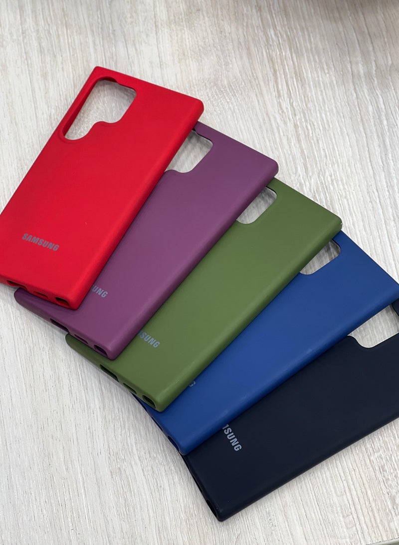 إيف علبة سيليكون قوية وعالية الجودة مع شعار Samsung لـ S23 Ultra 5G Black - Image 2