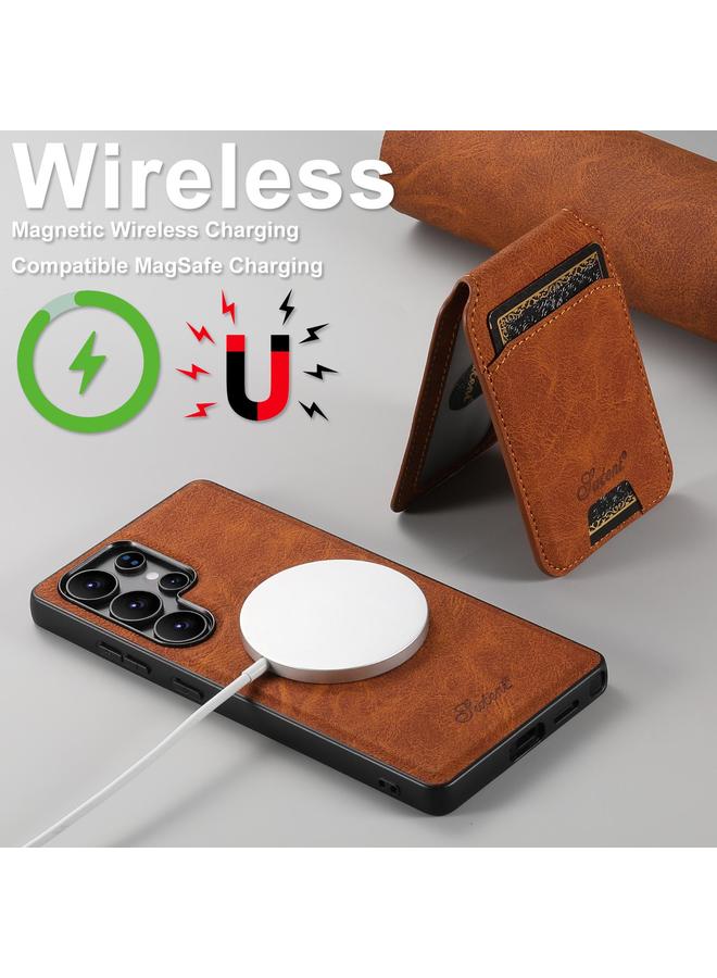 Suteni Case For Samsung Galaxy S25+ 5G H16 Litchi Texture Leather Detachable Wallet Back Phone Case - Image 4