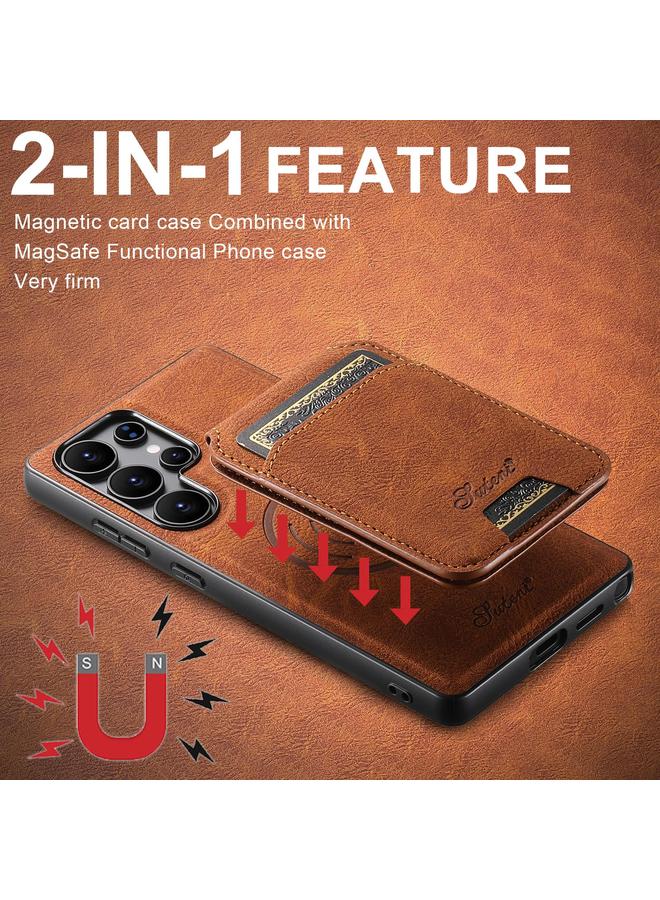 Suteni Case For Samsung Galaxy S25+ 5G H16 Litchi Texture Leather Detachable Wallet Back Phone Case - Image 3