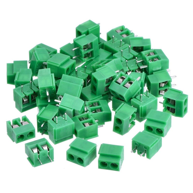 TECHDELIVERS ® Screw Terminal Block PCB mount block wire connector 5mm PITCH (10Piece 2PIN) - Image 1